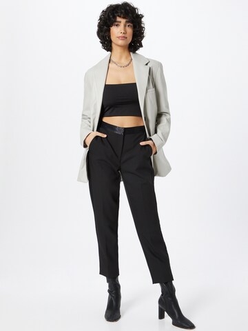 River Island Tapered Trousers with creases in Black