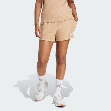 ADIDAS SPORTSWEAR Loose fit Sports trousers 'Essentials' in Beige: front