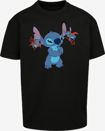 T-Shirt 'Disney Lilo And Stitch Little Devils' F4NT4STIC en noir : devant