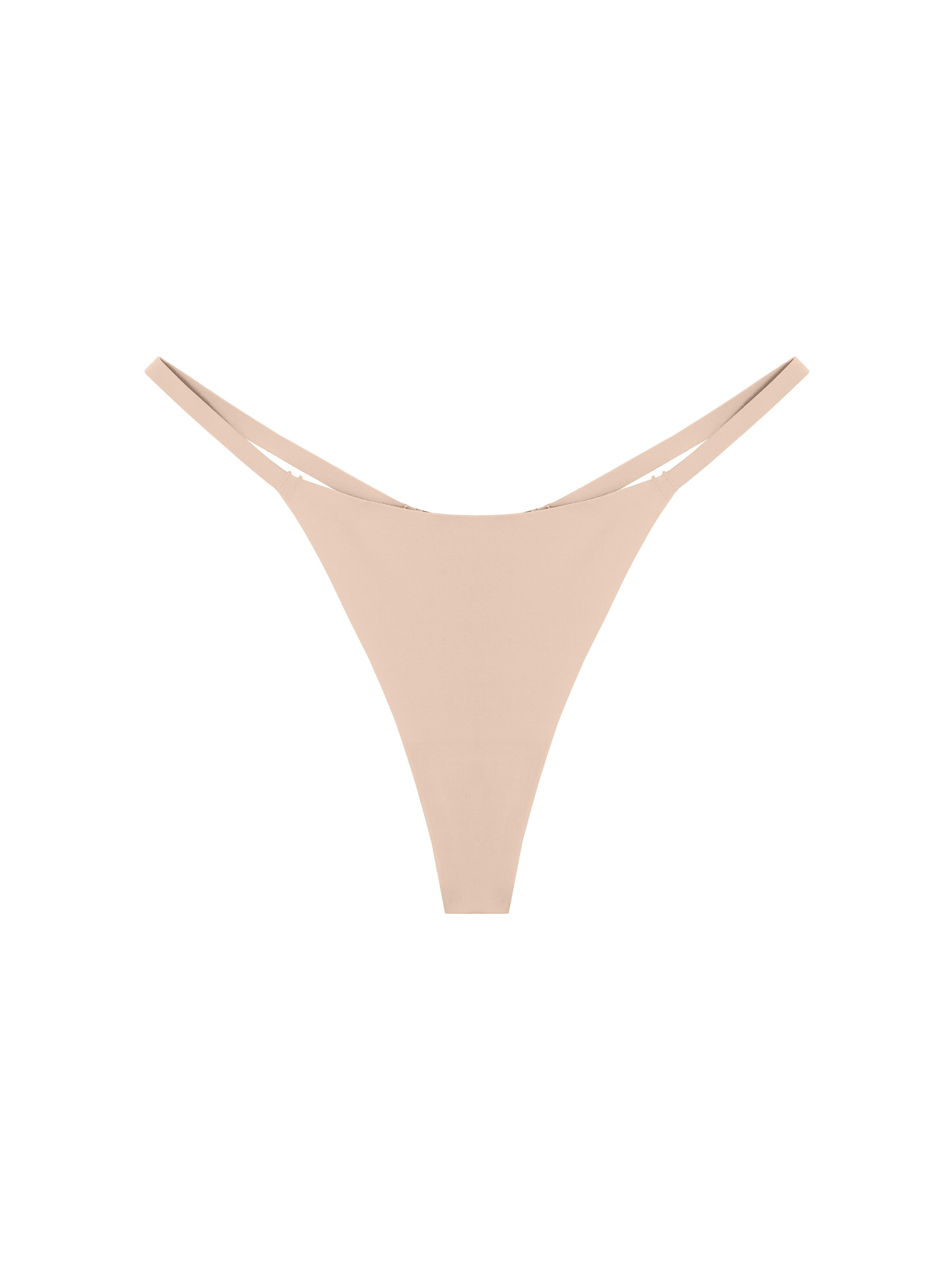 GOD SAVE QUEENS Thong 'Second Skin' in Beige: front