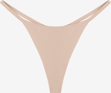 GOD SAVE QUEENS Thong 'Second Skin' in Beige: front