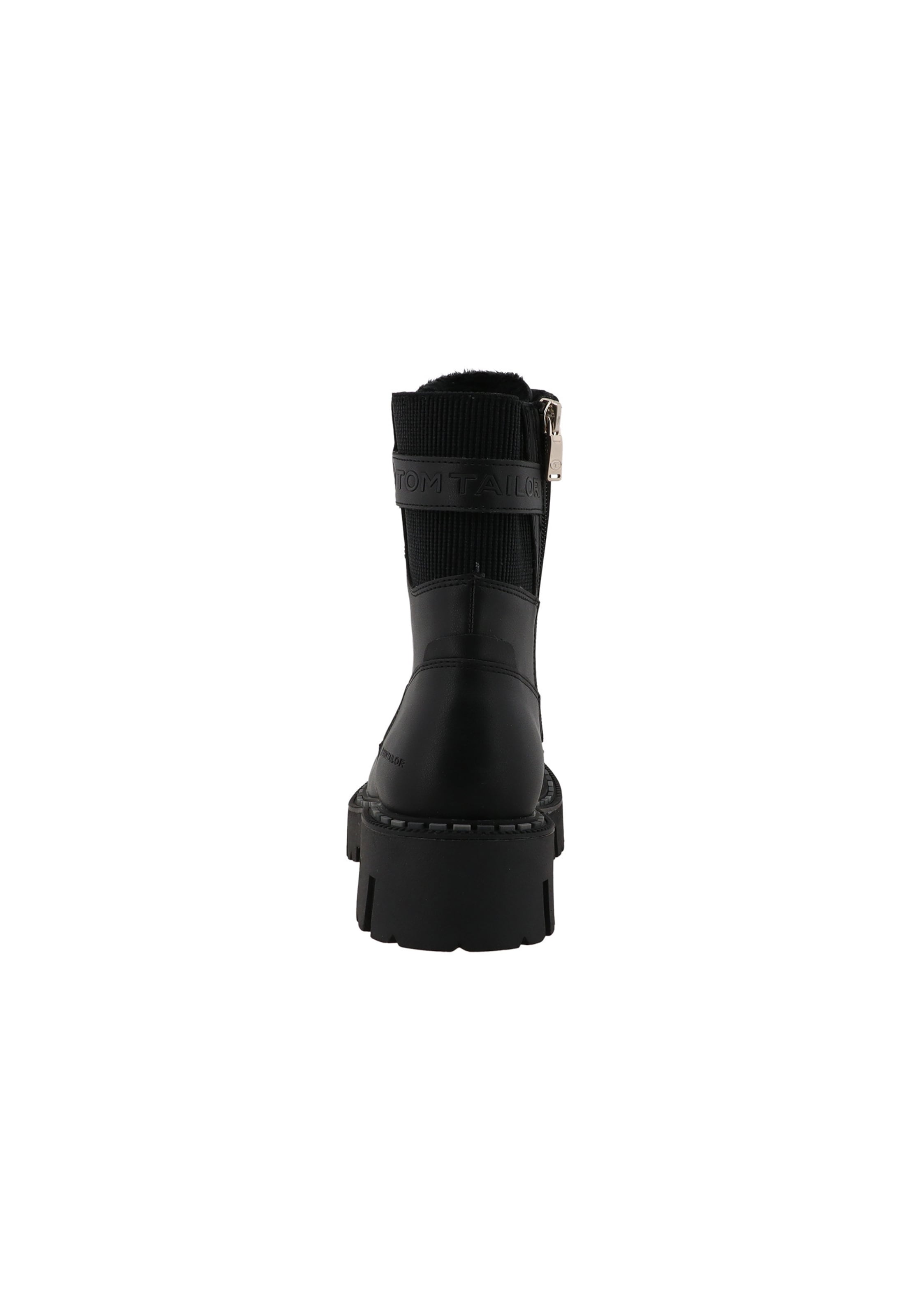 TOM TAILOR Schnürstiefelette in Schwarz