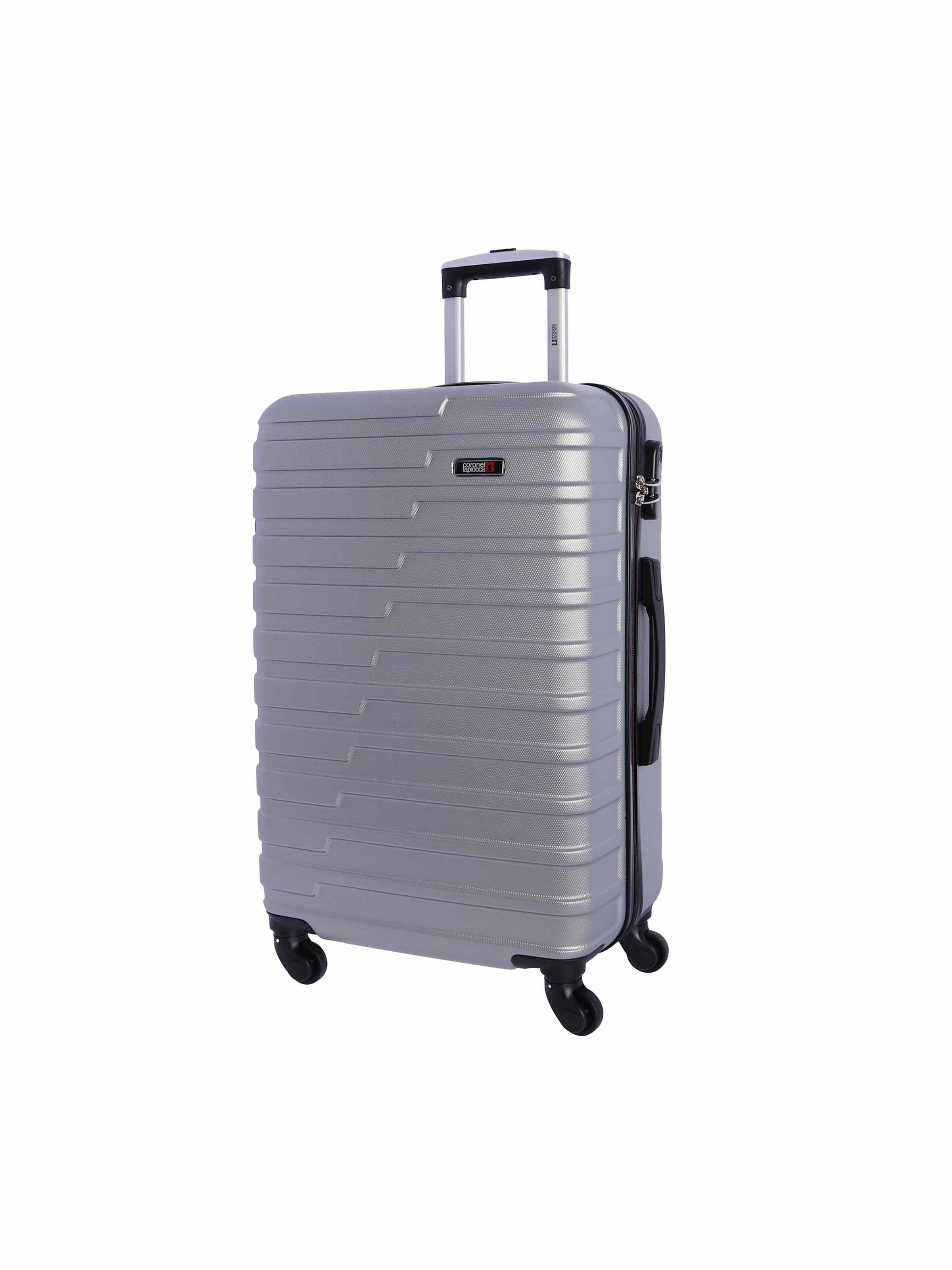 Coronel Tapioca - Carrito 'Coronel Tapioca Maleta Mediana 23 kg | Maleta de Viaje Rígida con 4 Ruedas Dobles 360º, Candado numérico y Asa Telescópica | Equipaje Resistente al Agua para Viajes en Avión' en plata: frente