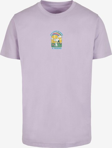 Merchcode Shirt 'Peanuts - It's good to have a friend' in Purple: front