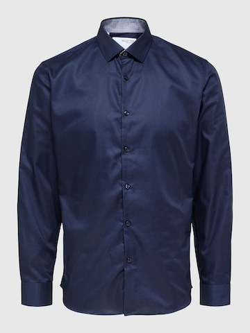 SELECTED Slim fit Button Up Shirt 'SLHMark' in Blue: front