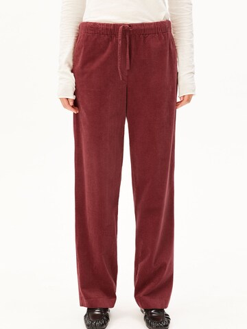 ARMEDANGELS Wide leg Broek 'Jaimilaa' in Rood: voorkant