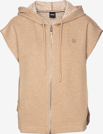 BOSS Zip-Up Hoodie 'Evrena' in Beige: front