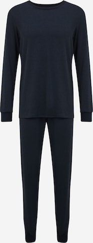 SCHIESSER Long Pajamas in Blue: front