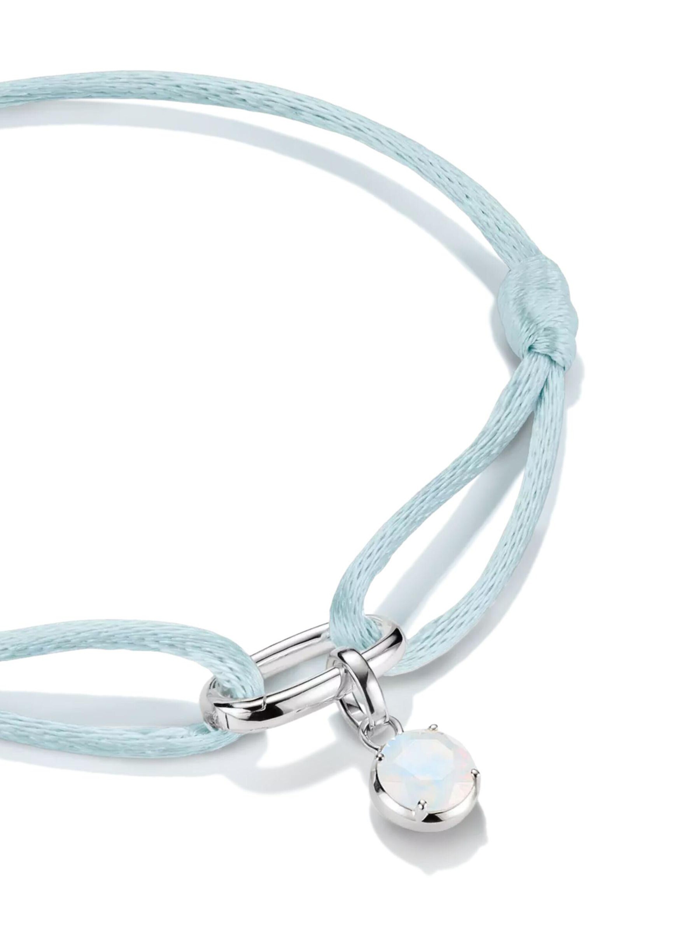 Thomas Sabo Bracelet 'Silver Textile Bracelet Light Blue Connect' in Blue