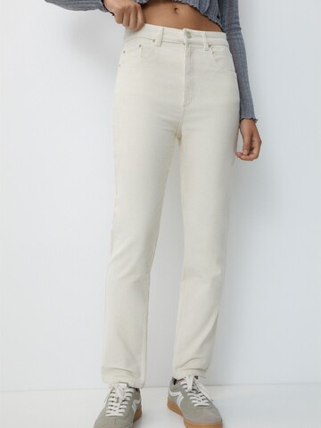 Pull&Bear Regular Broek in Beige: voorkant