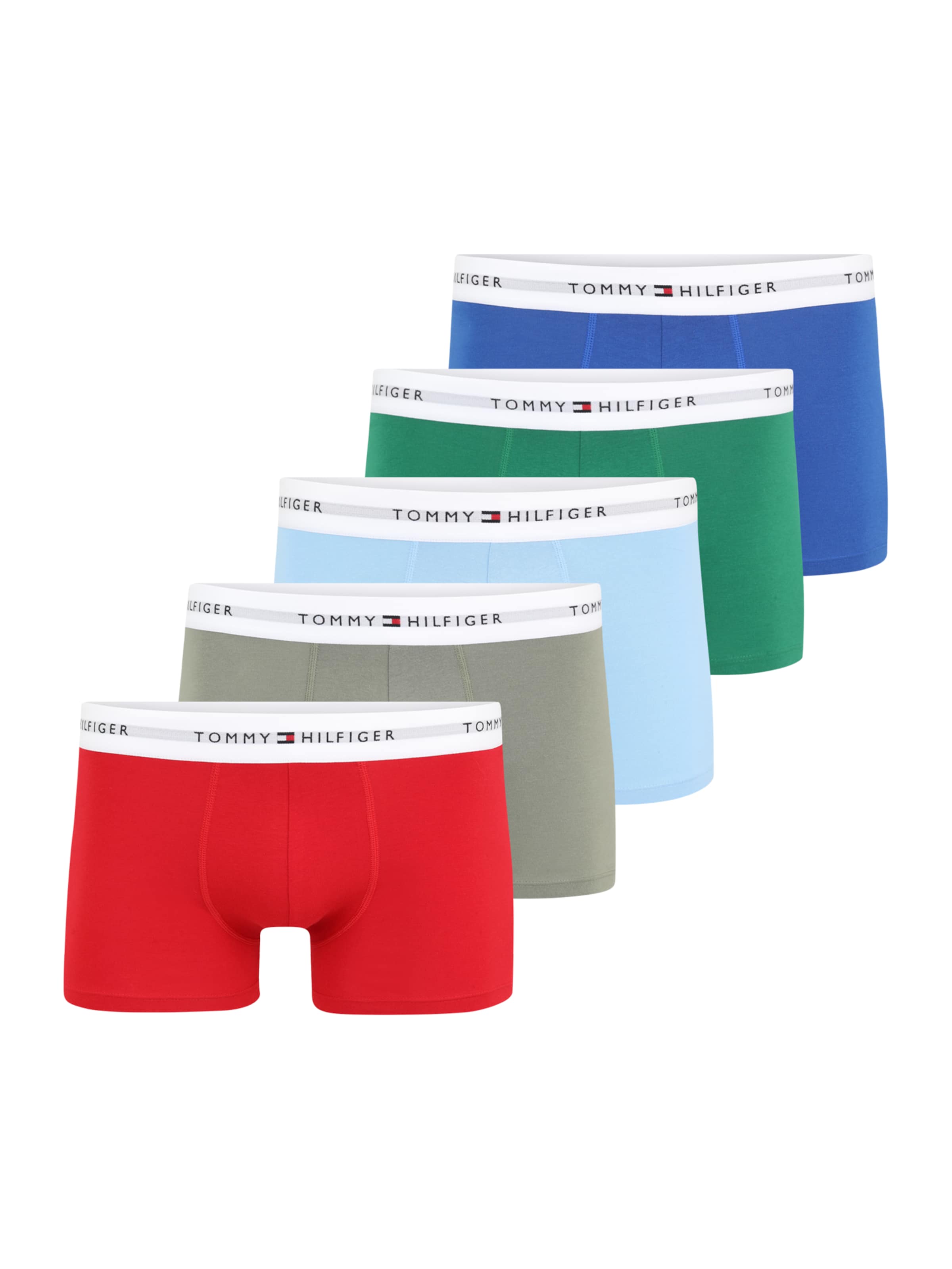 Tommy Hilfiger Underwear Boxershorts 'Repeat' in hellblau / dunkelblau / dunkelgrün / rot, Produktansicht