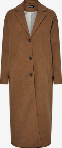 PIECES Between-Seasons Coat 'ALICE' in Brown: front