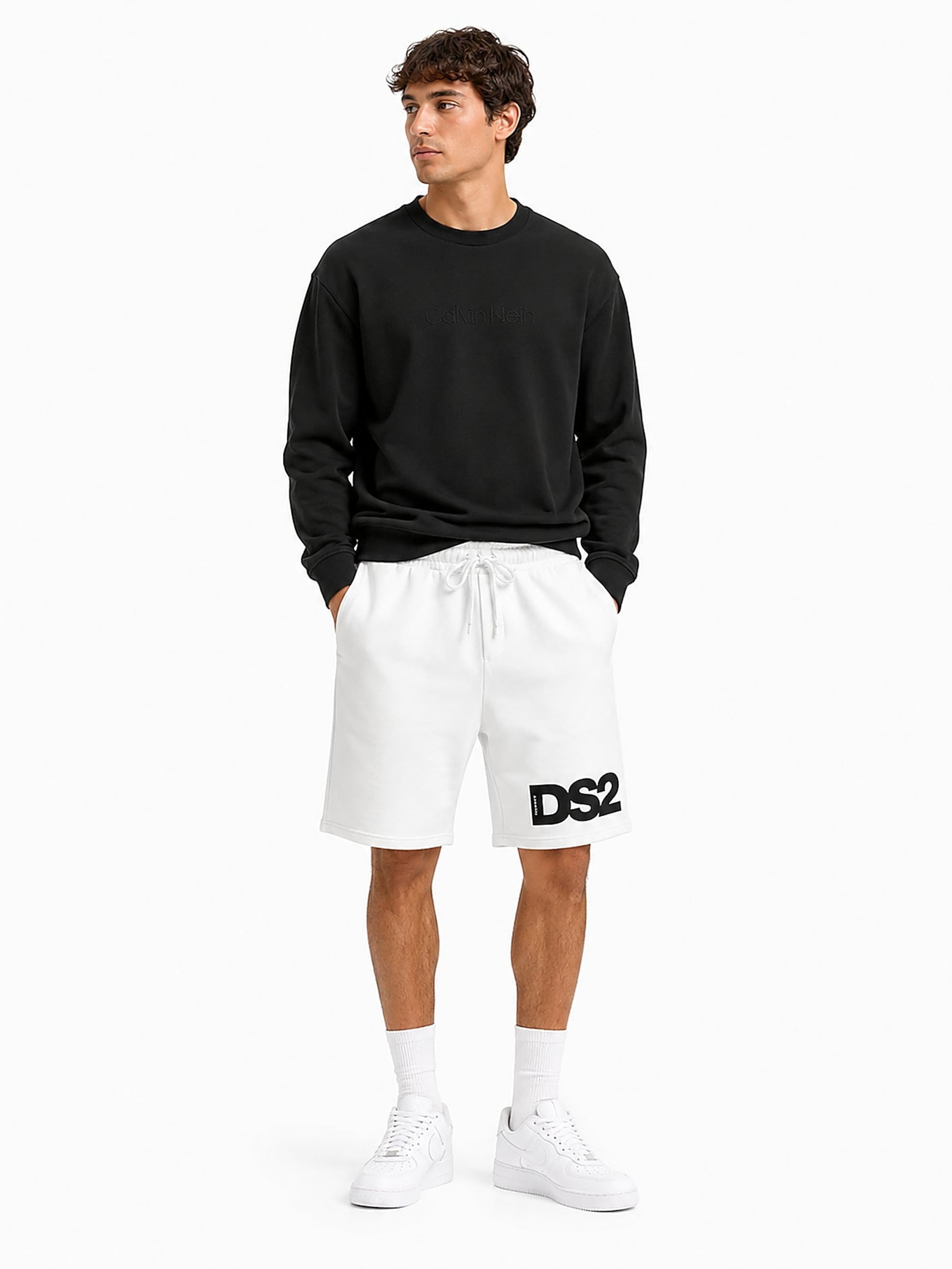 DS2 Board Shorts 'DS2 SS25024 shorts embody the essence of luxurious contemporaneity' in Black: front