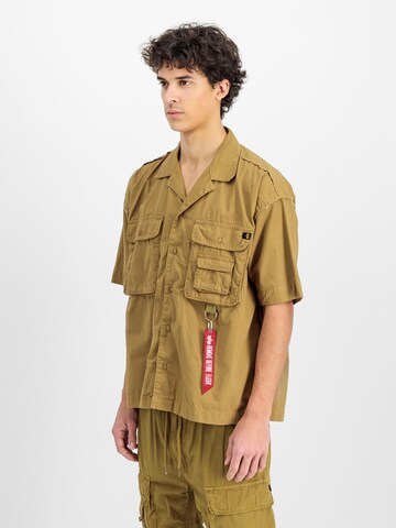 ALPHA INDUSTRIES Regular Fit Hemd 'Aloha Safari' in Gelb