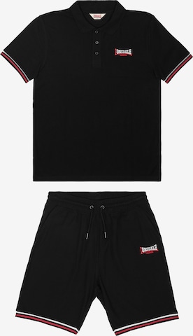 LONSDALE Juoksupuku 'Chillingham' värissä musta: etupuoli