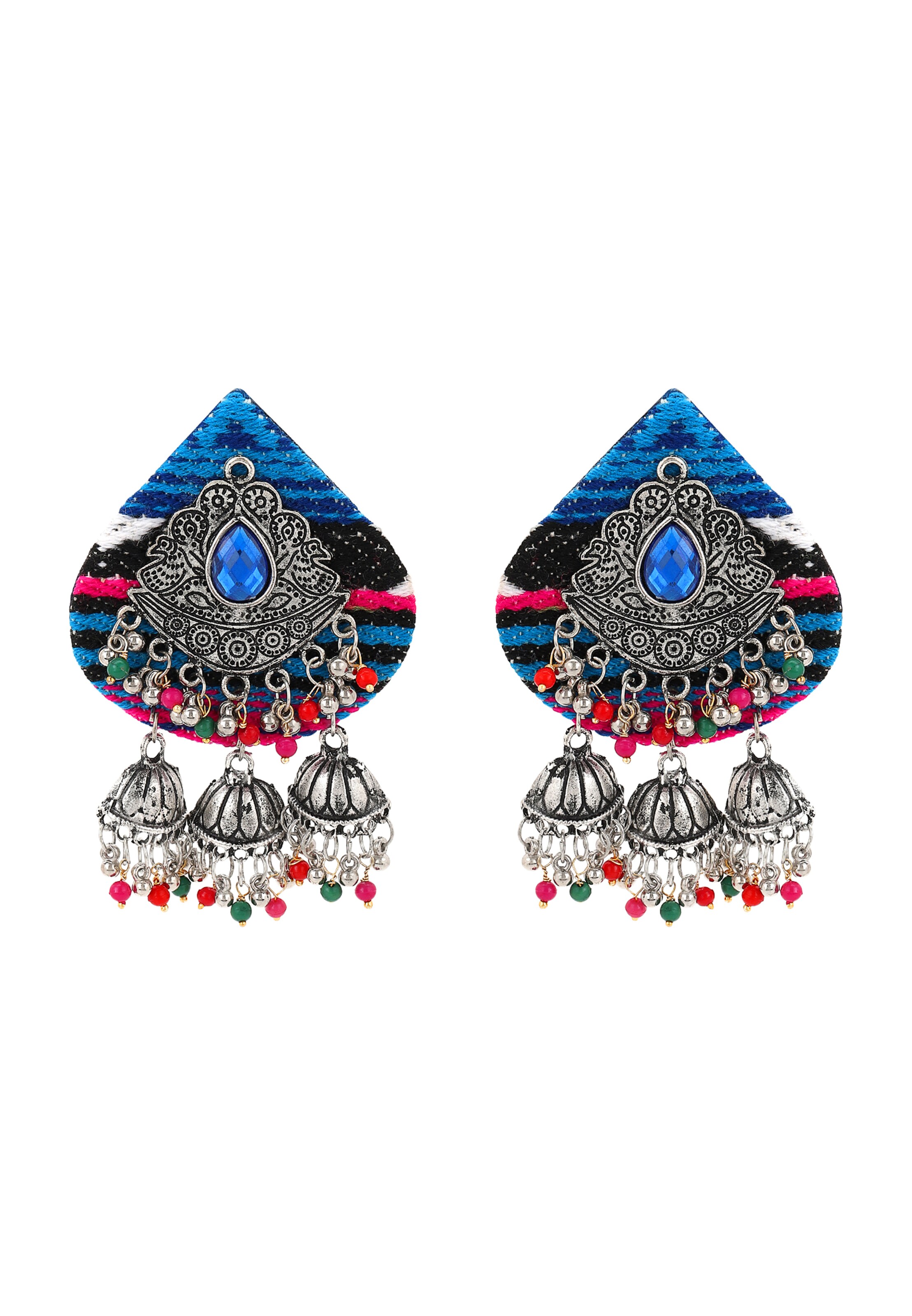 Boucles d'oreilles IZIA en bleu : devant