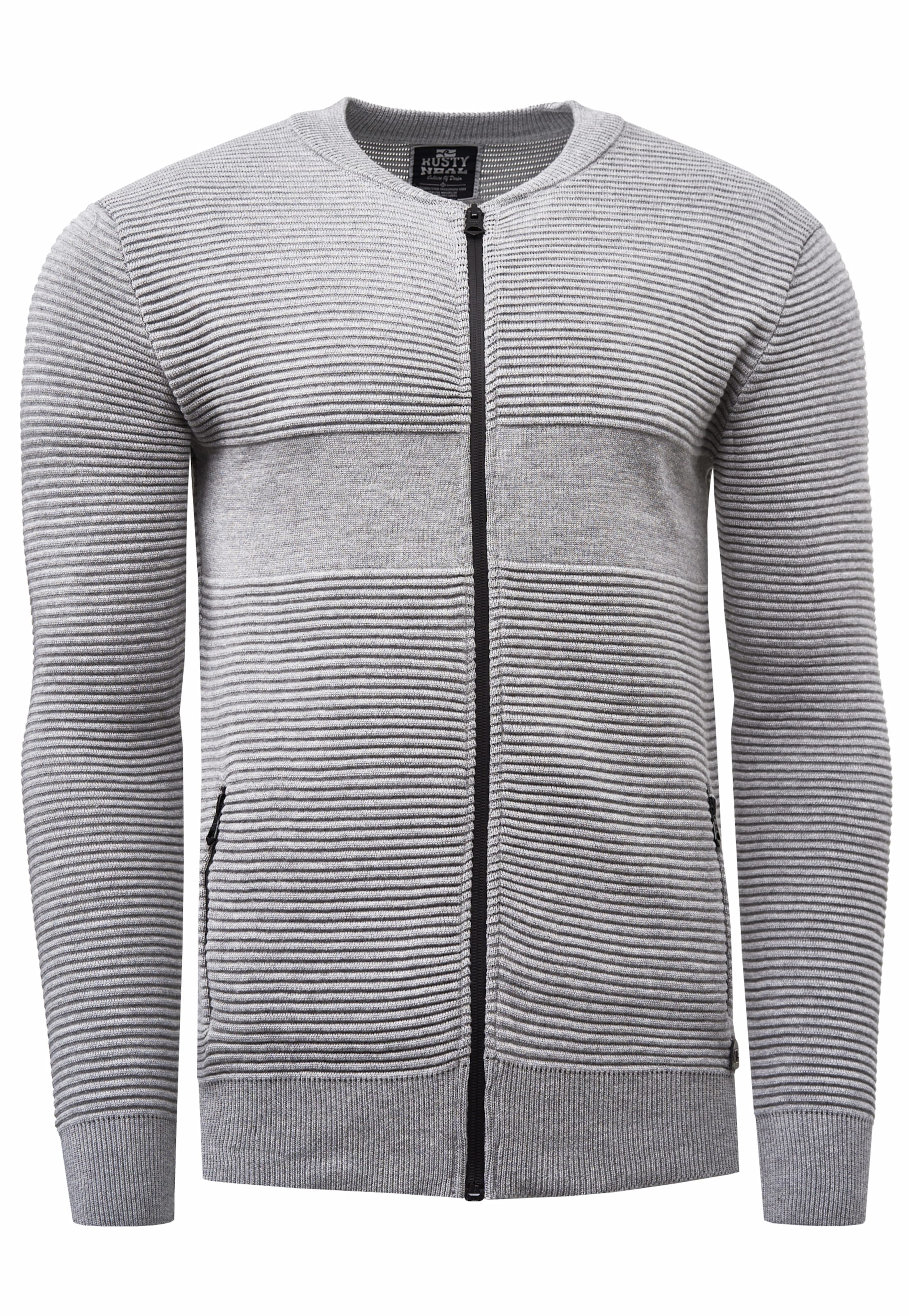 Rusty Neal Strickjacke in Grau: Vorderseite