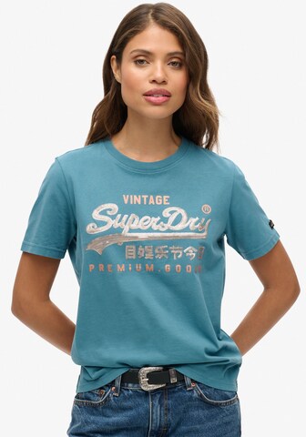 T-shirt Superdry en bleu : devant