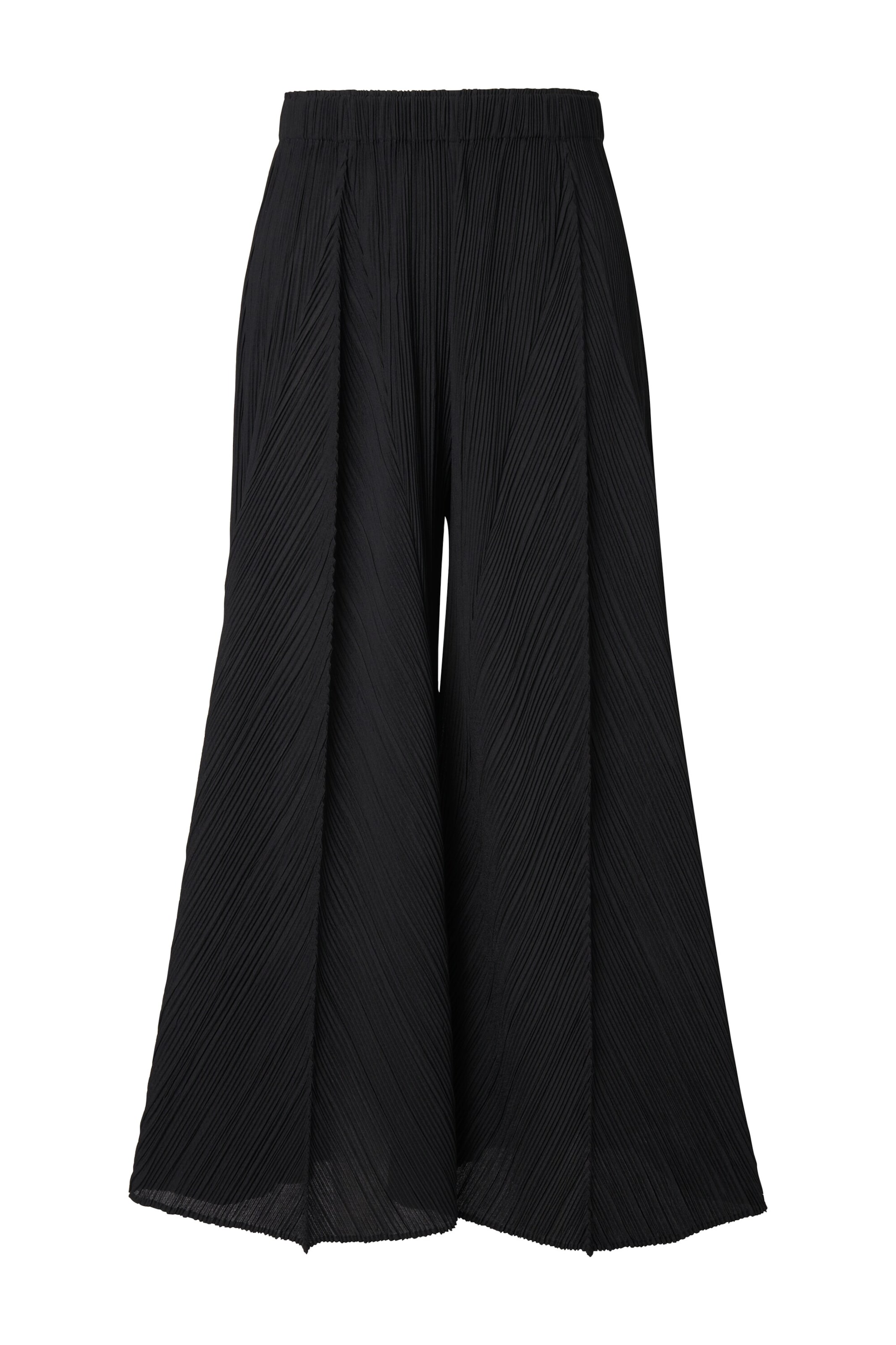 Ulla Popken Wide leg Broek in Zwart: voorkant