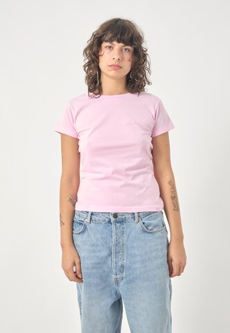 Cleptomanicx T-Shirt 'Slim Tee Ligull Slim' in Pink: Vorderseite