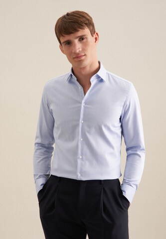 Coupe slim Chemise business SEIDENSTICKER en bleu : devant