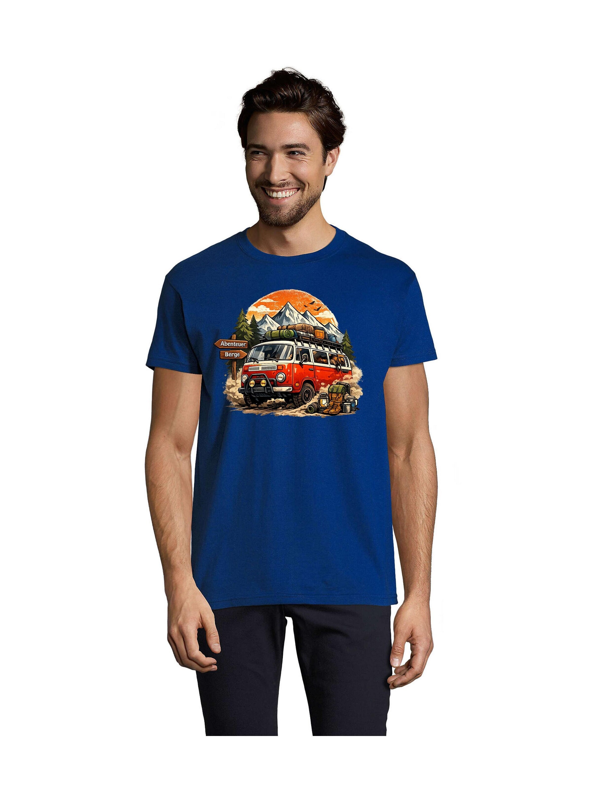 Blondie & Brownie Shirt 'BusCamper'‌‌ in 5XL in royalblau, Produktansicht