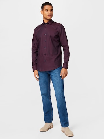 BOSS Regular fit Button Up Shirt 'JOE' in Purple