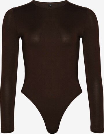 Squad the label Shirt Bodysuit in Brown: front