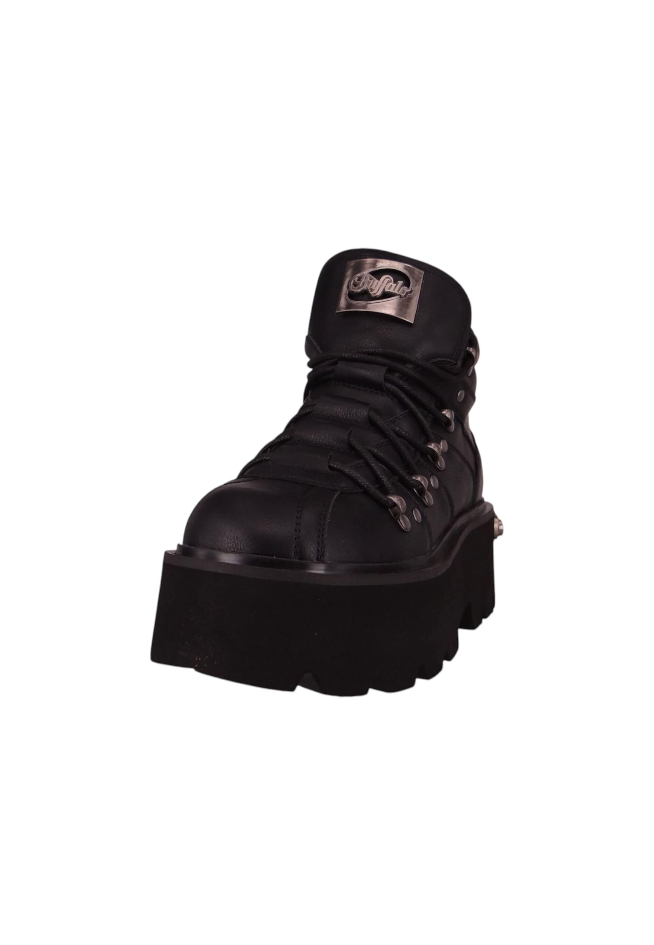 BUFFALO Schnürstiefelette in Schwarz
