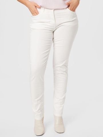 Persona by Marina Rinaldi Slim fit Trousers 'RECCO' in White: front