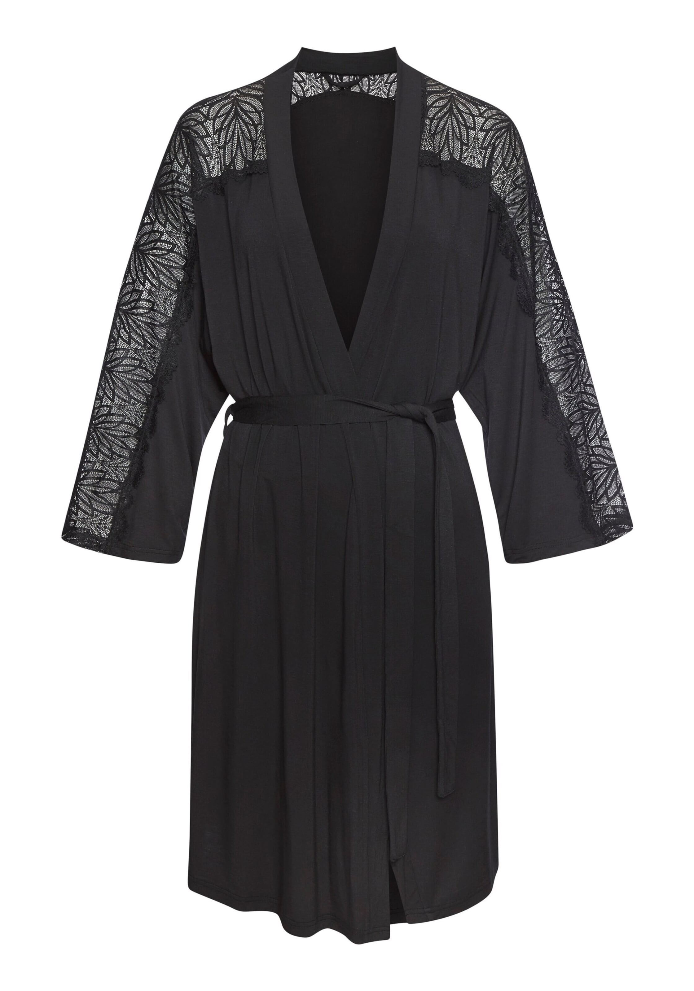 LASCANA - Bata para casa en negro: frente