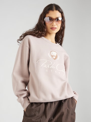 Abercrombie & Fitch Sweatshirt 'SUNDAY' in Beige: voorkant