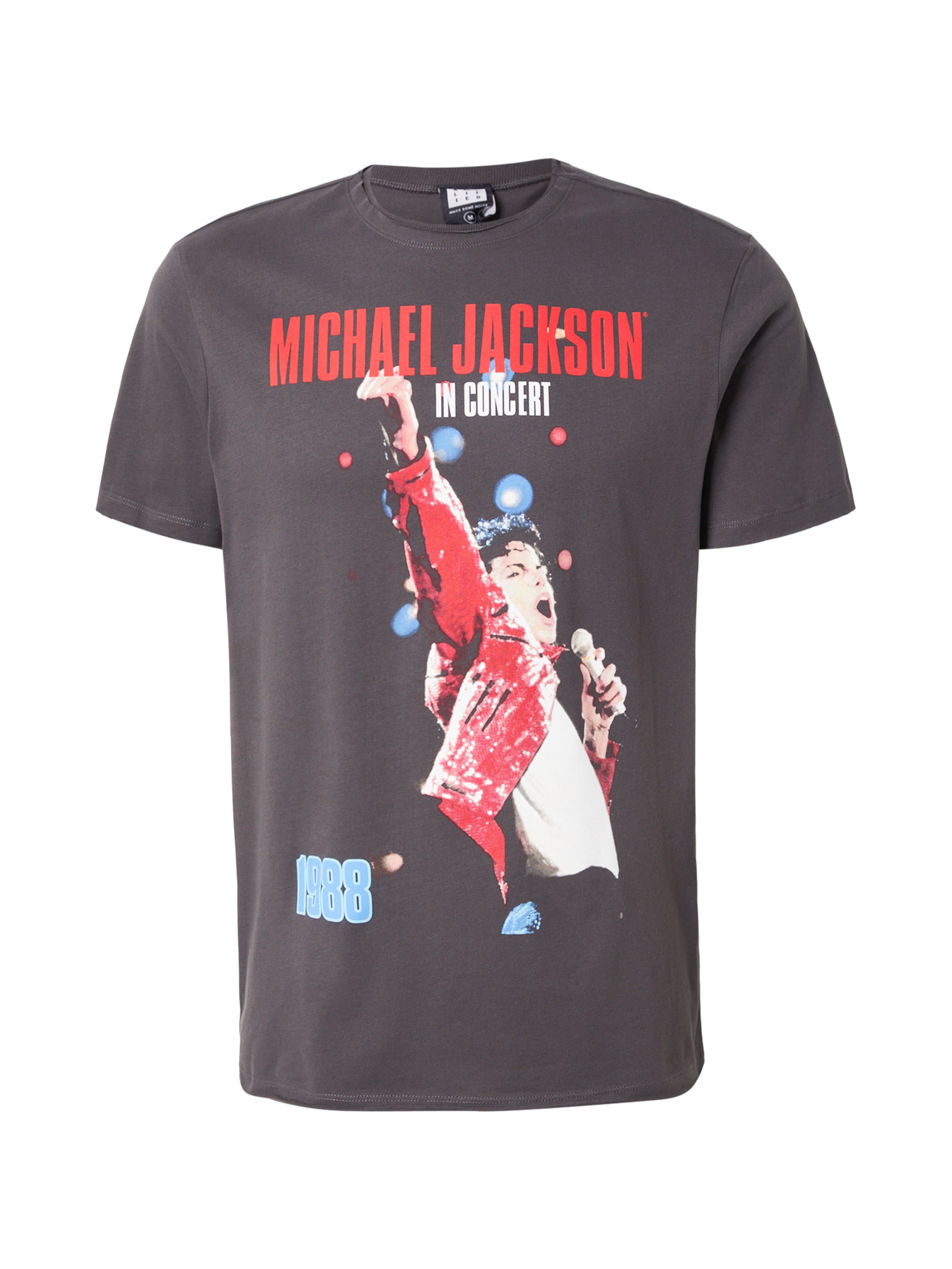 AMPLIFIED Футболка 'MICHAEL JACKSON LIVE IN CONCERT' в Серый: спереди