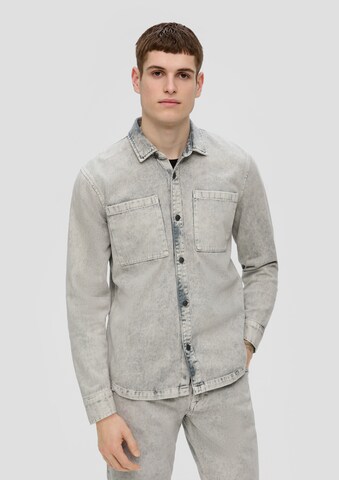 QS Regular fit Button Up Shirt in Grey: front