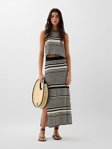 Scalpers Stripes Knit Skirt ' ' in Schwarz: Vorderseite