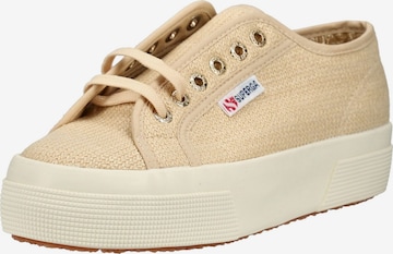 Baskets basses SUPERGA en beige : devant