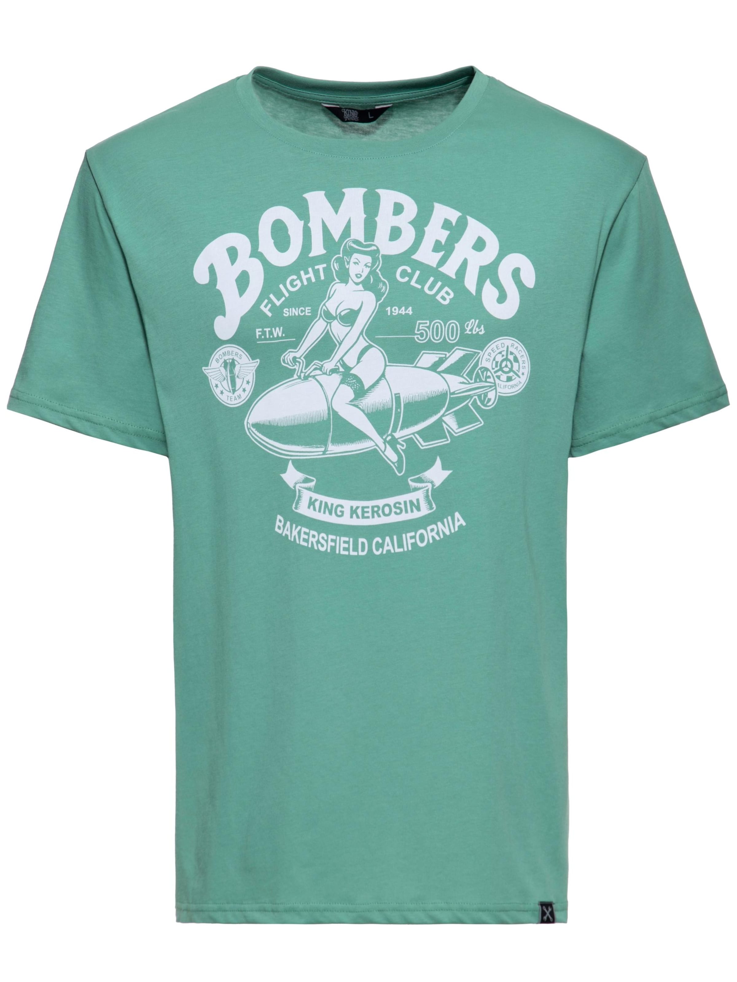 King Kerosin Shirt 'Bombers' in Green: front