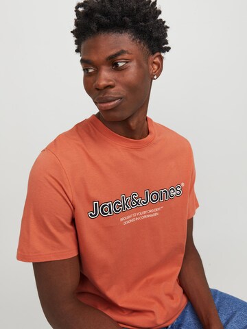 JACK & JONES T-Shirt 'LAKEWOOD' in Orange