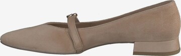 Paul Green Ballet Flats with Strap in Brown