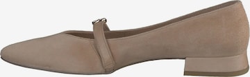 Paul Green Ballet Flats with Strap in Brown