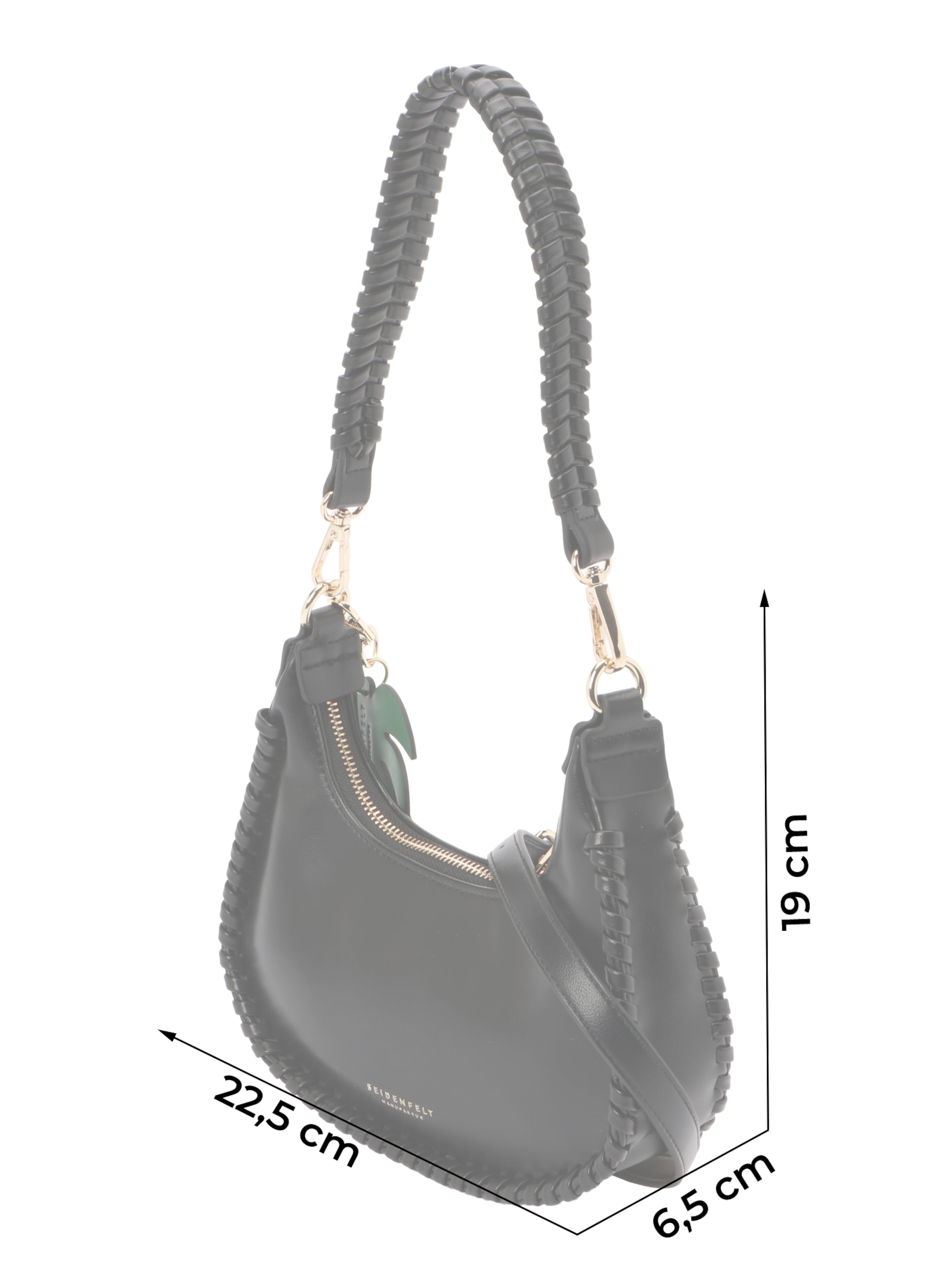 Seidenfelt - Mala de ombro 'Liljendal' em preto