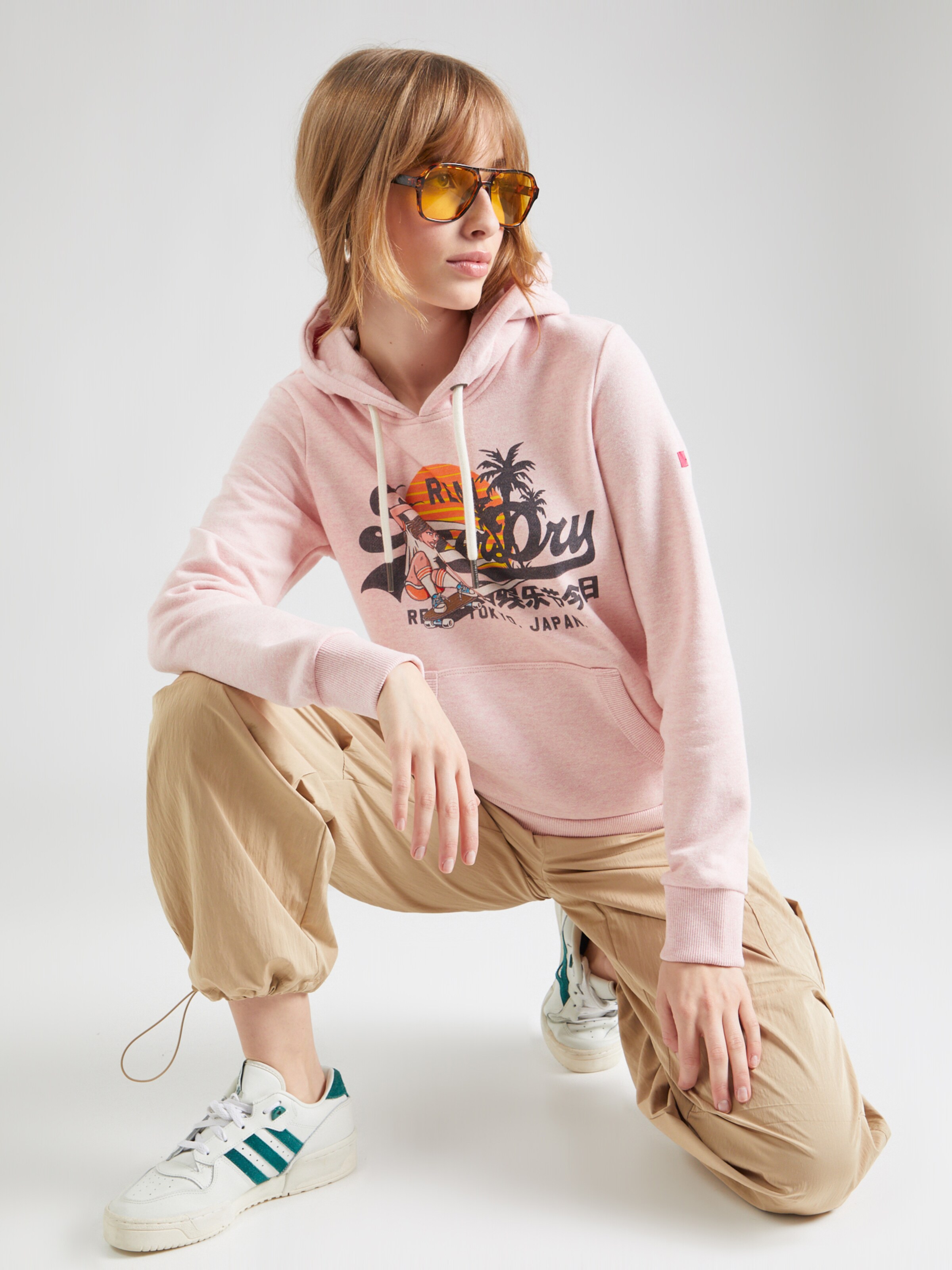 Superdry sweatshirt pink hotsell