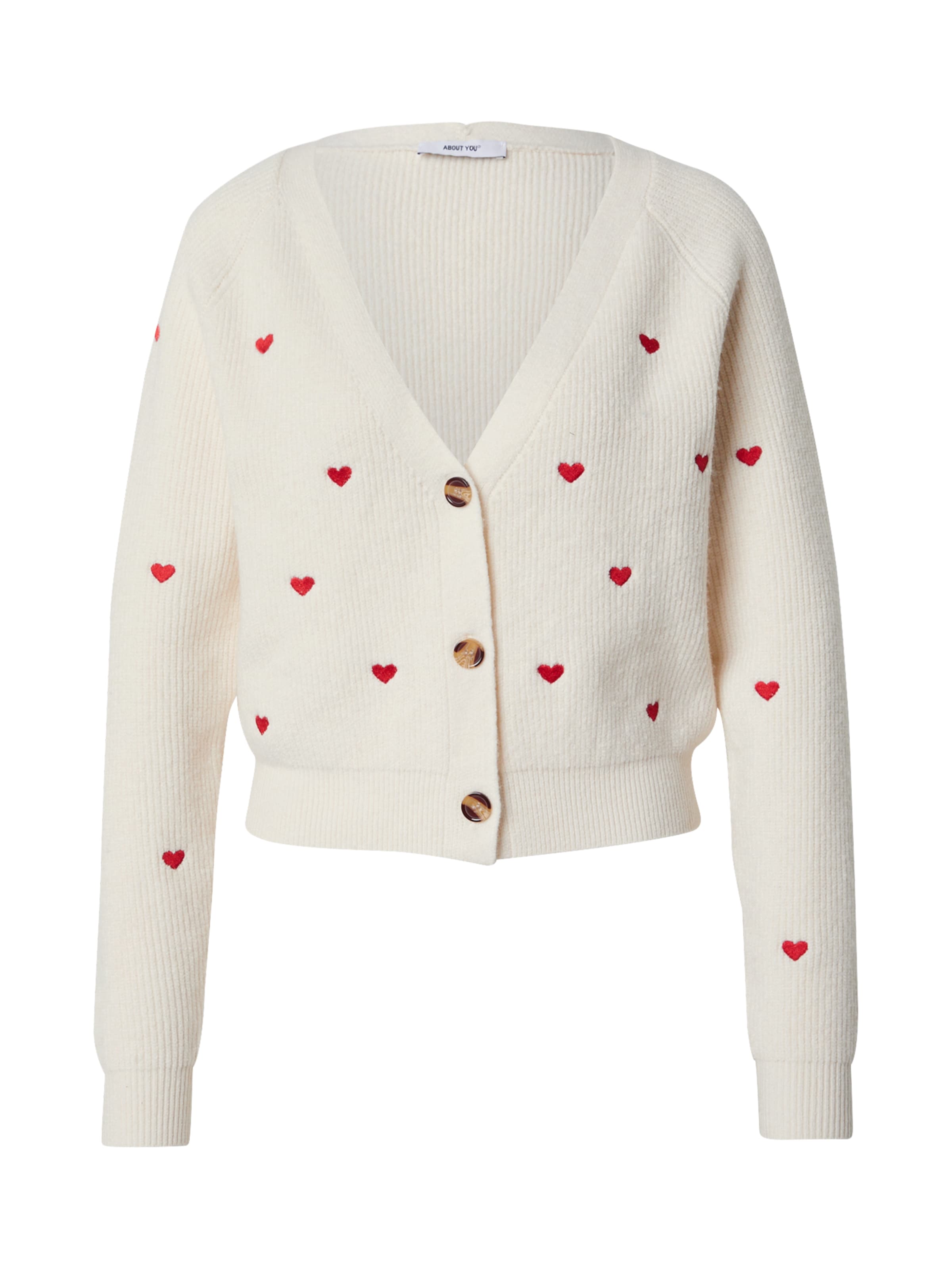 ABOUT YOU Cardigan 'Lana' i rød / hvid, Produktvisning
