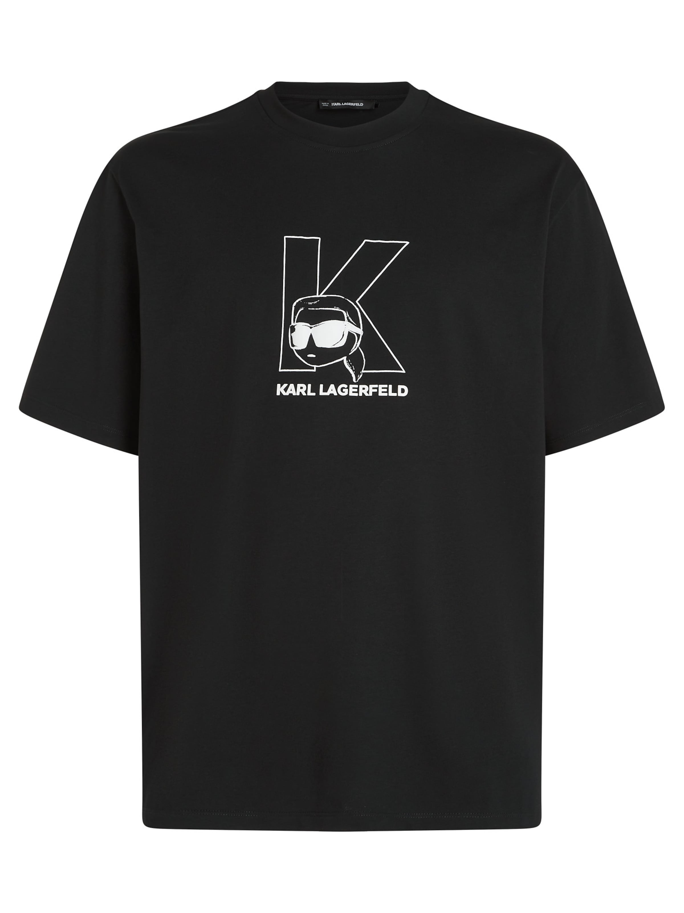 Karl Lagerfeld Tričko 'Ikon' - černá / bílá, Produkt