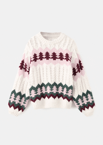 MANGO KIDS Sweater 'Tree' in Beige