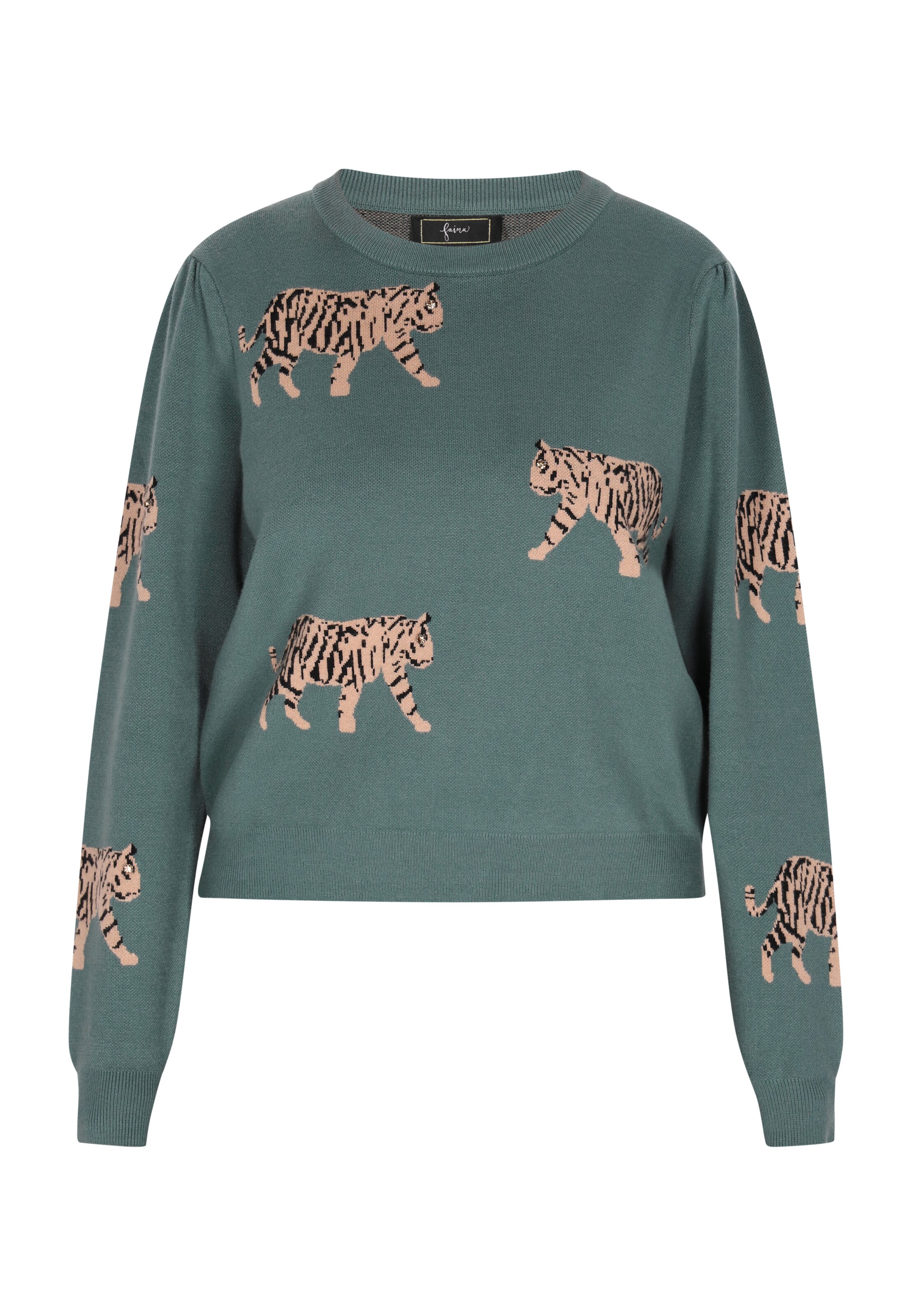 faina - Pullover em verde: frente
