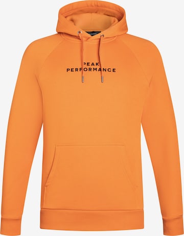 Sweat-shirt PEAK PERFORMANCE en orange : devant
