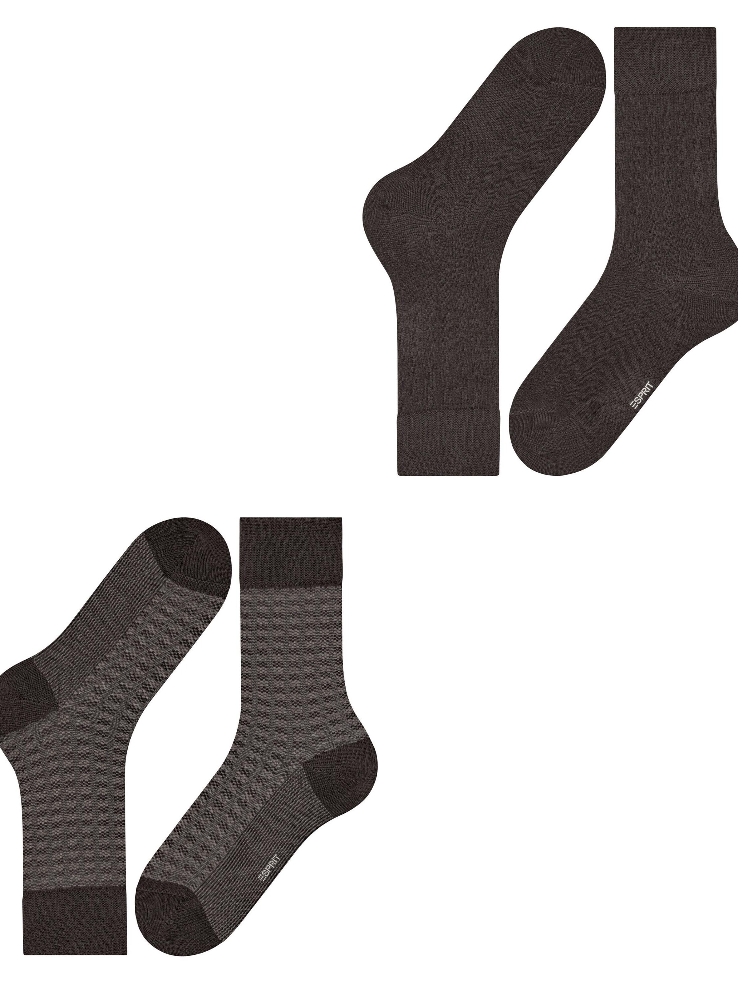 ESPRIT Socks 'Houndstooth 2-Pack' in Brown
