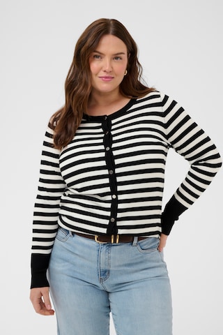 KAFFE CURVE Gebreid vest 'KClizzy' in Zwart: voorkant