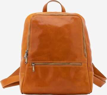 Borsa a spalla 'Zaino Silvanae Vera Pelle - Donna Chiusura Zip Tracolla Regolabile' di I Fratelli in giallo: frontale
